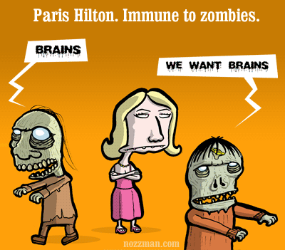 Paris Hilton ne craint pas les zombie