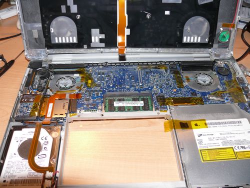 Changement d'un dur macbook pro