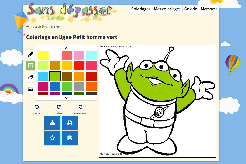 Sans dépasser, coloriages