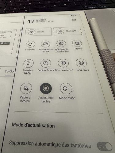 D&eacute;sactivation des boutons capacitifs via le panneau de contr&ocirc;le